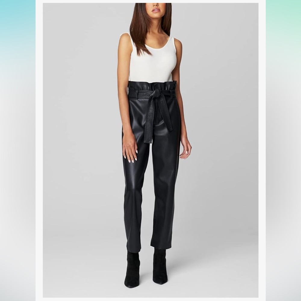 Blank NYC Vegan Leather Straight Leg Paper‎ Bag Pant